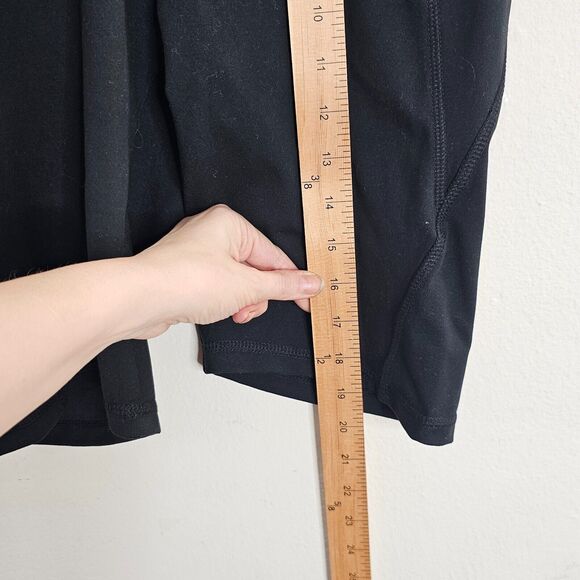 Danskin Black Bike Shorts Side Pockets High Rise Waistband Shaping Contour Seams - Picture 7 of 8